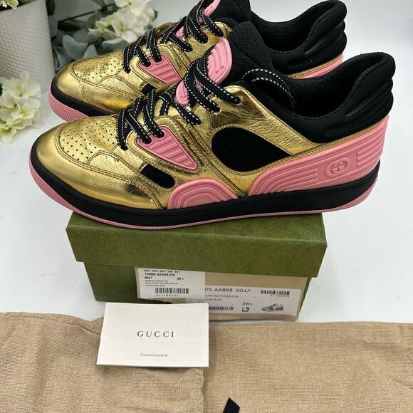 Women’s Gucci basket low top sneakers size 38.5 made in Italy. - Picture 1 of 9